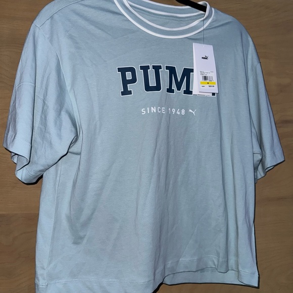 PUMA Men's Light Blue Short Sleeve Tee - Picture 1 of 4